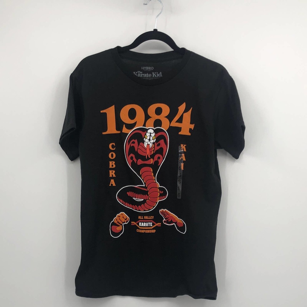 Hybrid Apparel The Karate Kid 1984 Cobra Graphic T Shirt Crewneck Black Small